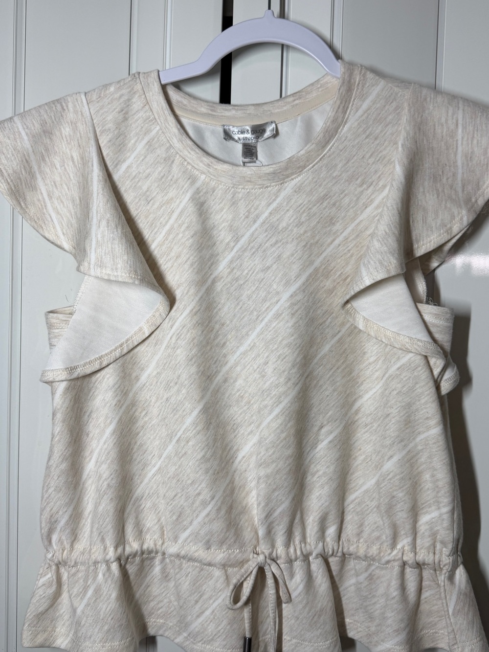 Cable & Gauge Studio Top - Cream/Oatmeal